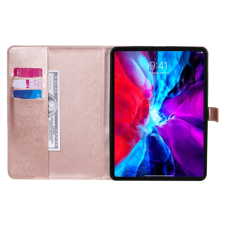 For iPad Pro 11 (2020) Pressed Printing Cat and Tree Pattern Horizontal Flip Leather Tablet Case with Holder & Card Slots & Wallet(Rose Gold) - iPad Pro 11 (2020) Cases by buy2fix | Online Shopping UK | buy2fix