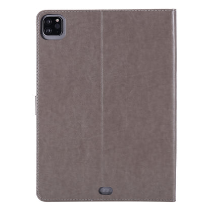 For iPad Pro 11 (2020) Pressed Printing Cat and Tree Pattern Horizontal Flip Leather Tablet Case with Holder & Card Slots & Wallet(Grey) - iPad Pro 11 (2020) Cases by buy2fix | Online Shopping UK | buy2fix