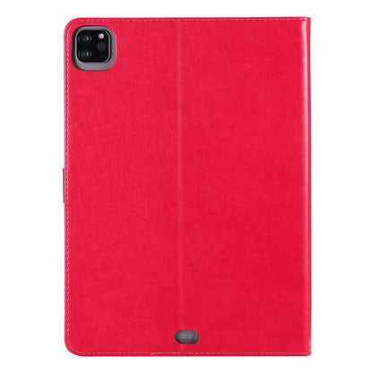 For iPad Pro 11 (2020) Pressed Printing Cat and Tree Pattern Horizontal Flip Leather Tablet Case with Holder & Card Slots & Wallet(Red) - iPad Pro 11 (2020) Cases by buy2fix | Online Shopping UK | buy2fix