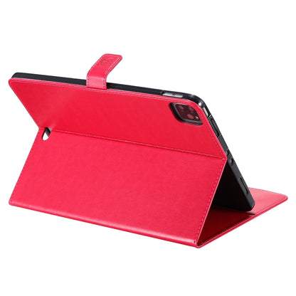 For iPad Pro 11 (2020) Pressed Printing Cat and Tree Pattern Horizontal Flip Leather Tablet Case with Holder & Card Slots & Wallet(Red) - iPad Pro 11 (2020) Cases by buy2fix | Online Shopping UK | buy2fix