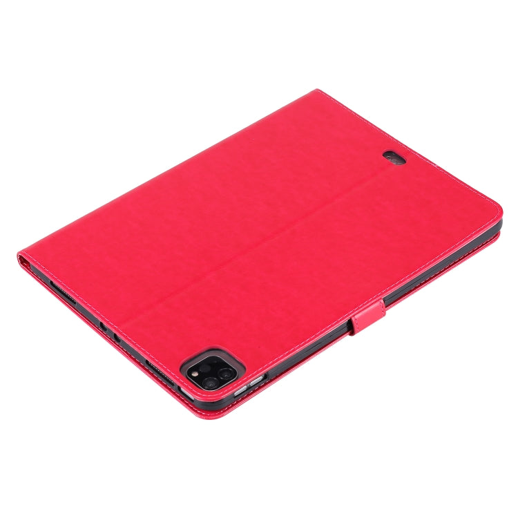 For iPad Pro 11 (2020) Pressed Printing Cat and Tree Pattern Horizontal Flip Leather Tablet Case with Holder & Card Slots & Wallet(Red) - iPad Pro 11 (2020) Cases by buy2fix | Online Shopping UK | buy2fix