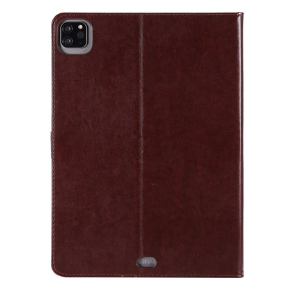 For iPad Pro 11 (2020) Pressed Printing Cat and Tree Pattern Horizontal Flip Leather Tablet Case with Holder & Card Slots & Wallet(Coffee) - iPad Pro 11 (2020) Cases by buy2fix | Online Shopping UK | buy2fix