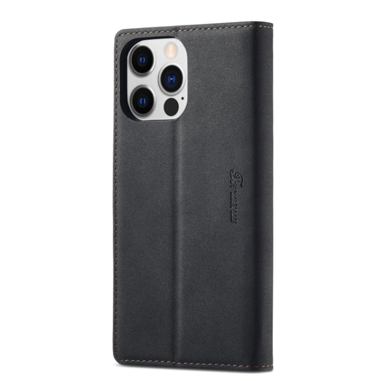 For iPhone 14 Plus Forwenw F1 Series Matte Strong Magnetism Leather Phone Case(Black) - iPhone 14 Plus Cases by Forwenw | Online Shopping UK | buy2fix