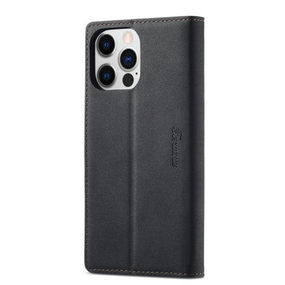 For iPhone 14 Plus Forwenw F1 Series Matte Strong Magnetism Leather Phone Case(Black) - iPhone 14 Plus Cases by Forwenw | Online Shopping UK | buy2fix