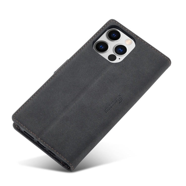 For iPhone 14 Pro Max Forwenw F1 Series Matte Strong Magnetism Leather Phone Case(Black) - iPhone 14 Pro Max Cases by Forwenw | Online Shopping UK | buy2fix