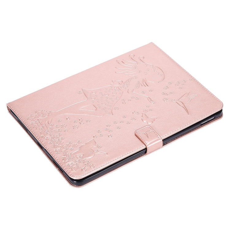 For iPad Pro 11 (2020) Pressed Printing Woman and Cat Pattern Horizontal Flip Leather Tablet Case with Holder & Card Slots & Wallet(Rose Gold) - iPad Pro 11 (2020) Cases by buy2fix | Online Shopping UK | buy2fix
