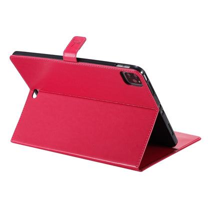 For iPad Pro 11 (2020) Pressed Printing Woman and Cat Pattern Horizontal Flip Leather Tablet Case with Holder & Card Slots & Wallet(Red) - iPad Pro 11 (2020) Cases by buy2fix | Online Shopping UK | buy2fix