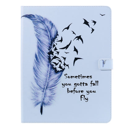 For iPad Pro 12.9 (2020) Colored Drawing Horizontal Flip Leather Tablet Case with Holder & Card Slot & Wallet(Feather) - iPad Pro 12.9 (2020) Cases by buy2fix | Online Shopping UK | buy2fix