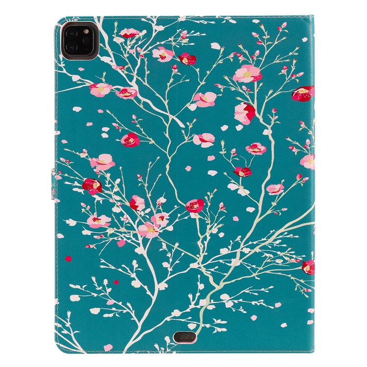 For iPad Pro 12.9 (2020) Colored Drawing Horizontal Flip Leather Tablet Case with Holder & Card Slot & Wallet(Apricot Blossom Tree) - iPad Pro 12.9 (2020) Cases by buy2fix | Online Shopping UK | buy2fix