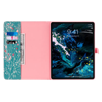 For iPad Pro 12.9 (2020) Colored Drawing Horizontal Flip Leather Tablet Case with Holder & Card Slot & Wallet(Apricot Blossom Tree) - iPad Pro 12.9 (2020) Cases by buy2fix | Online Shopping UK | buy2fix