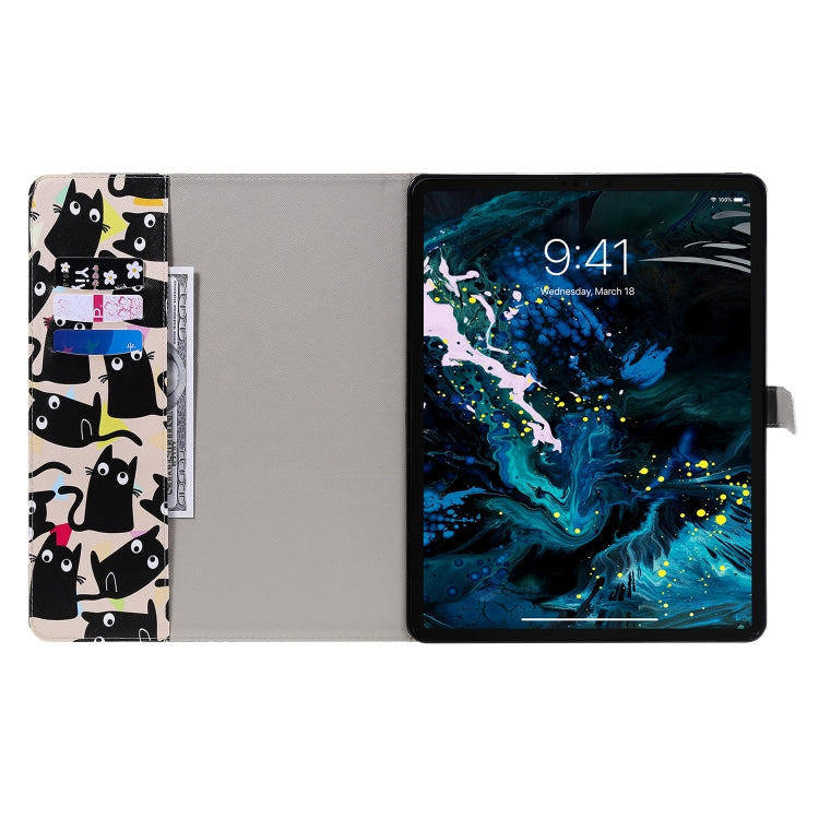 For iPad Pro 12.9 (2020) Colored Drawing Horizontal Flip Leather Tablet Case with Holder & Card Slot & Wallet(Kitty) - iPad Pro 12.9 (2020) Cases by buy2fix | Online Shopping UK | buy2fix