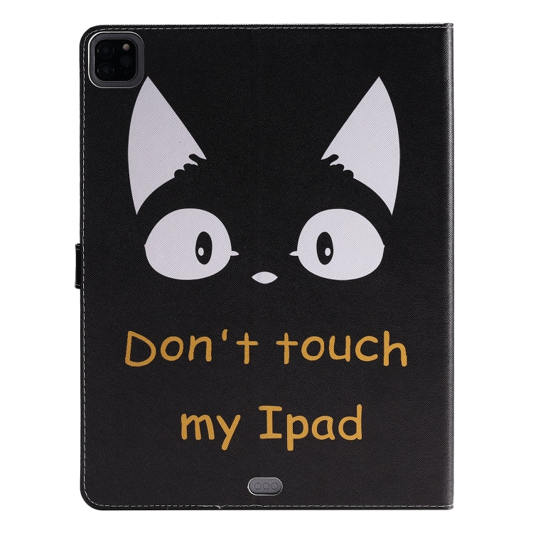 For iPad Pro 12.9 (2020) Colored Drawing Horizontal Flip Leather Tablet Case with Holder & Card Slot & Wallet(Cat Ears) - iPad Pro 12.9 (2020) Cases by buy2fix | Online Shopping UK | buy2fix
