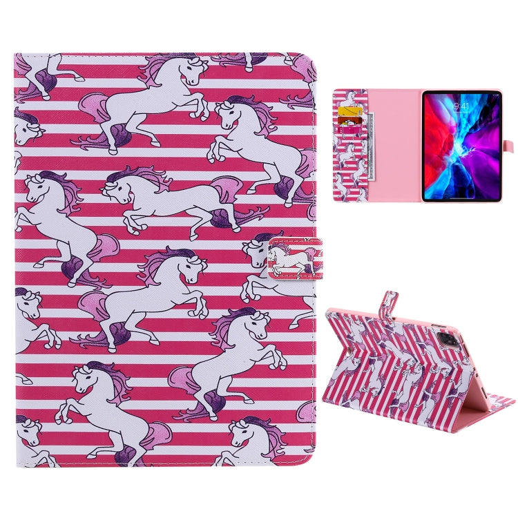 For iPad Pro 11 (2020) Colored Drawing Horizontal Flip Leather Tablet Case with Holder & Card Slot & Wallet(Horse) - iPad Pro 11 (2020) Cases by buy2fix | Online Shopping UK | buy2fix