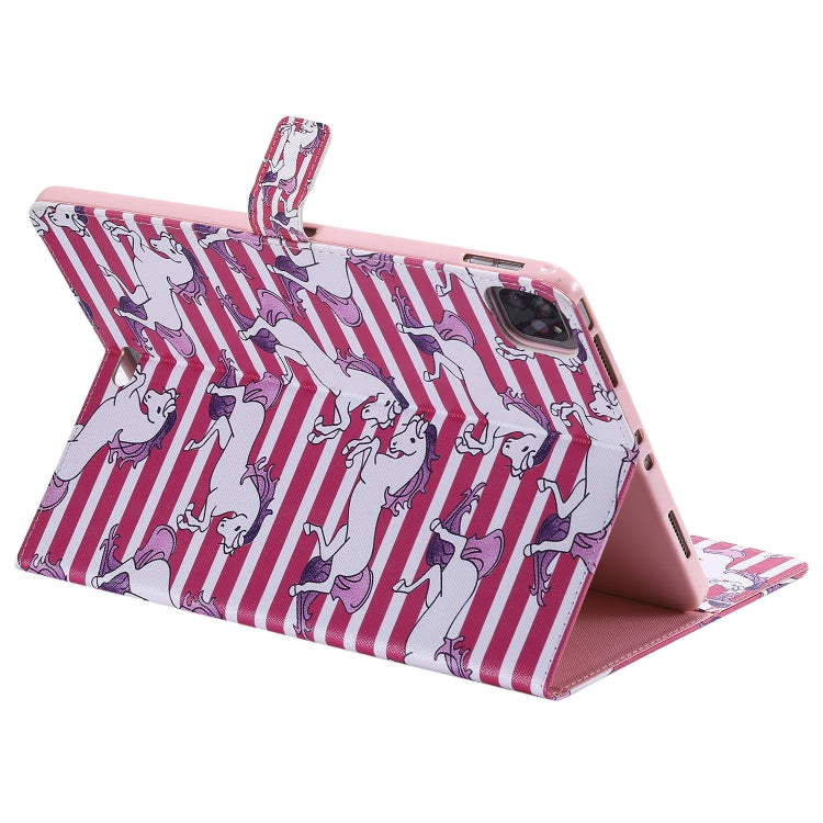 For iPad Pro 11 (2020) Colored Drawing Horizontal Flip Leather Tablet Case with Holder & Card Slot & Wallet(Horse) - iPad Pro 11 (2020) Cases by buy2fix | Online Shopping UK | buy2fix