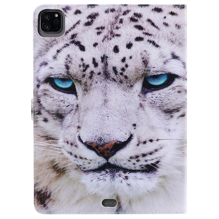 For iPad Pro 11 (2020) Colored Drawing Horizontal Flip Leather Tablet Case with Holder & Card Slot & Wallet(White Leopard) - iPad Pro 11 (2020) Cases by buy2fix | Online Shopping UK | buy2fix