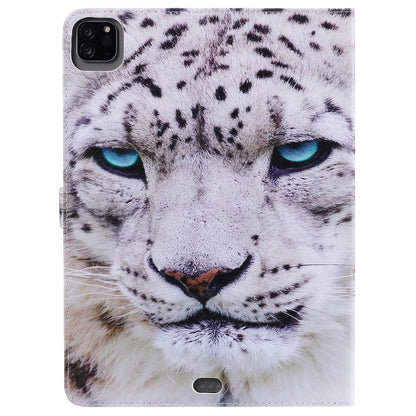 For iPad Pro 11 (2020) Colored Drawing Horizontal Flip Leather Tablet Case with Holder & Card Slot & Wallet(White Leopard) - iPad Pro 11 (2020) Cases by buy2fix | Online Shopping UK | buy2fix