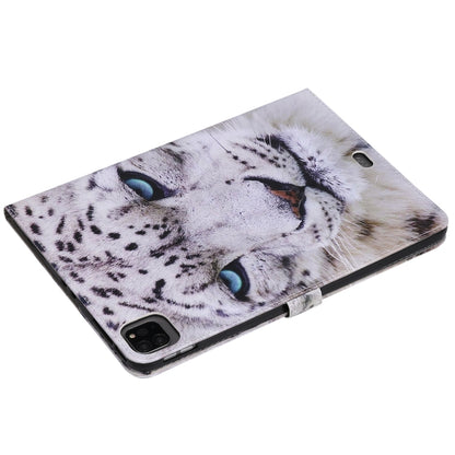 For iPad Pro 11 (2020) Colored Drawing Horizontal Flip Leather Tablet Case with Holder & Card Slot & Wallet(White Leopard) - iPad Pro 11 (2020) Cases by buy2fix | Online Shopping UK | buy2fix