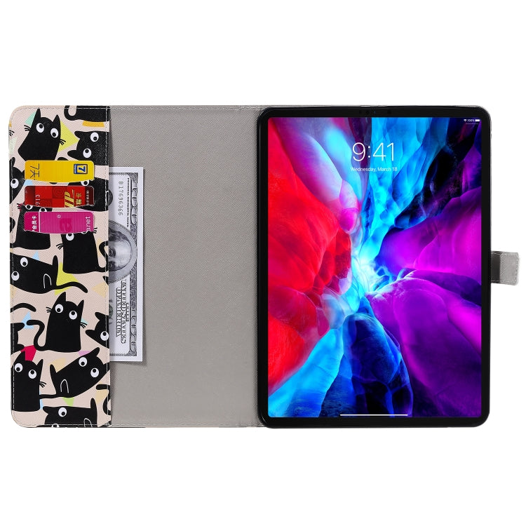 For iPad Pro 11 (2020) Colored Drawing Horizontal Flip Leather Tablet Case with Holder & Card Slot & Wallet(Kitty) - iPad Pro 11 (2020) Cases by buy2fix | Online Shopping UK | buy2fix