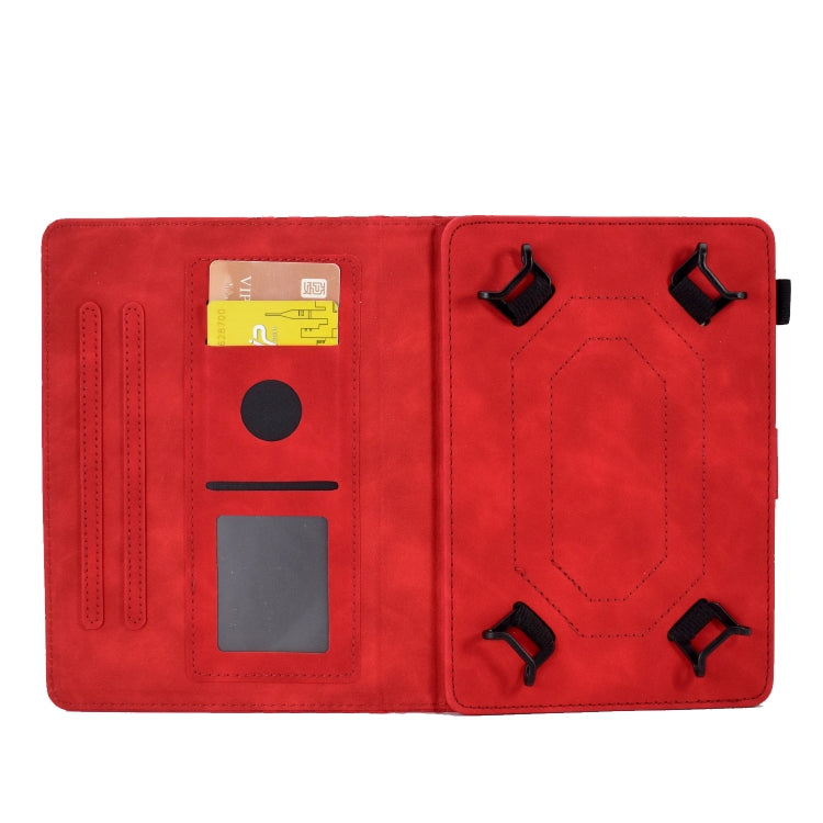 For 7.0 inch Universal Tablet Rhombus Embossed Leather Case(Red) - 7 inch by buy2fix | Online Shopping UK | buy2fix