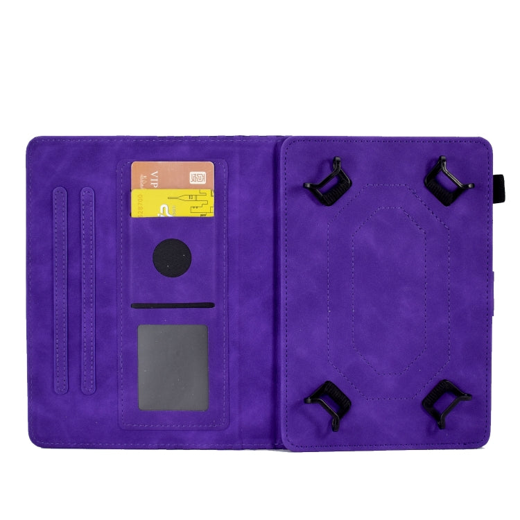 For 7.0 inch Universal Tablet Rhombus Embossed Leather Case(Purple) - 7 inch by buy2fix | Online Shopping UK | buy2fix
