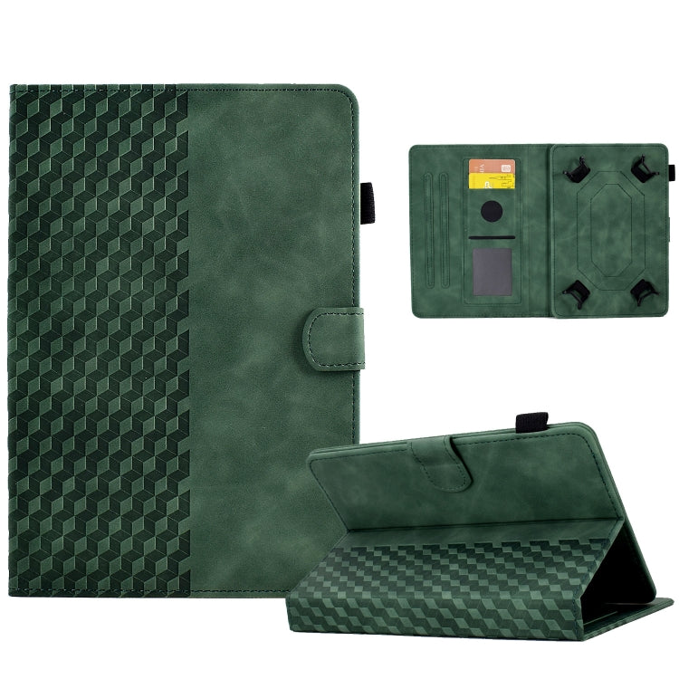 For 7.0 inch Universal Tablet Rhombus Embossed Leather Case(Green) - 7 inch by buy2fix | Online Shopping UK | buy2fix