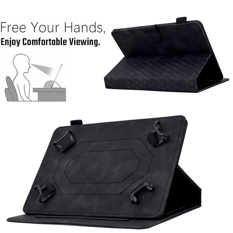 For 7.0 inch Universal Tablet Rhombus Embossed Leather Case(Black) - 7 inch by buy2fix | Online Shopping UK | buy2fix