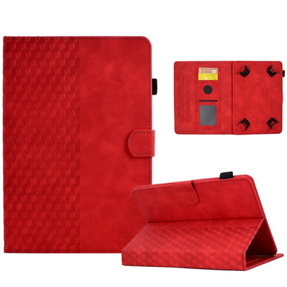 For 8.0 inch Universal Tablet Rhombus Embossed Leather Case(Red) - 8 inch by buy2fix | Online Shopping UK | buy2fix