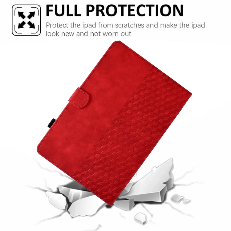 For 8.0 inch Universal Tablet Rhombus Embossed Leather Case(Red) - 8 inch by buy2fix | Online Shopping UK | buy2fix