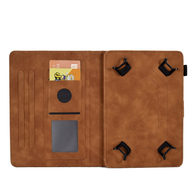 For 8.0 inch Universal Tablet Rhombus Embossed Leather Case(Brown) - 8 inch by buy2fix | Online Shopping UK | buy2fix