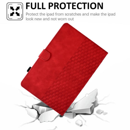 For 10.0 inch Universal Tablet Rhombus Embossed Leather Case(Red) - 10 - 11 inch by buy2fix | Online Shopping UK | buy2fix