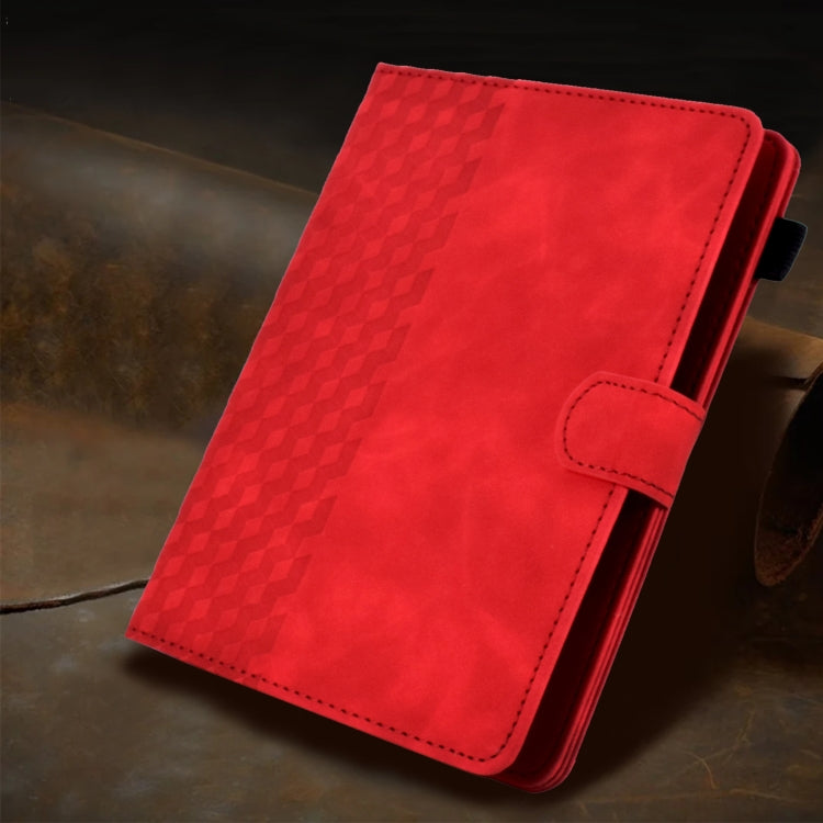 For 10.0 inch Universal Tablet Rhombus Embossed Leather Case(Red) - 10 - 11 inch by buy2fix | Online Shopping UK | buy2fix