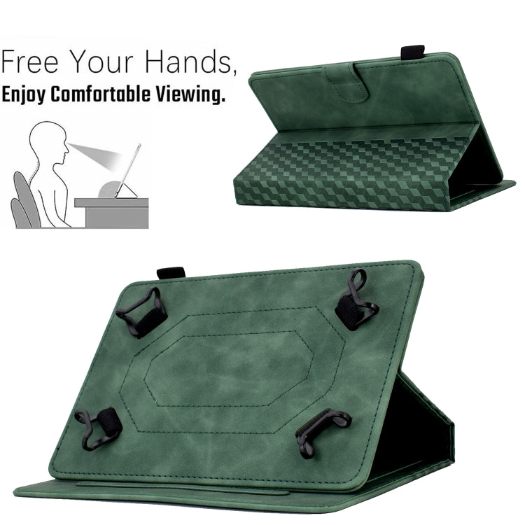 For 10.0 inch Universal Tablet Rhombus Embossed Leather Case(Green) - 10 - 11 inch by buy2fix | Online Shopping UK | buy2fix