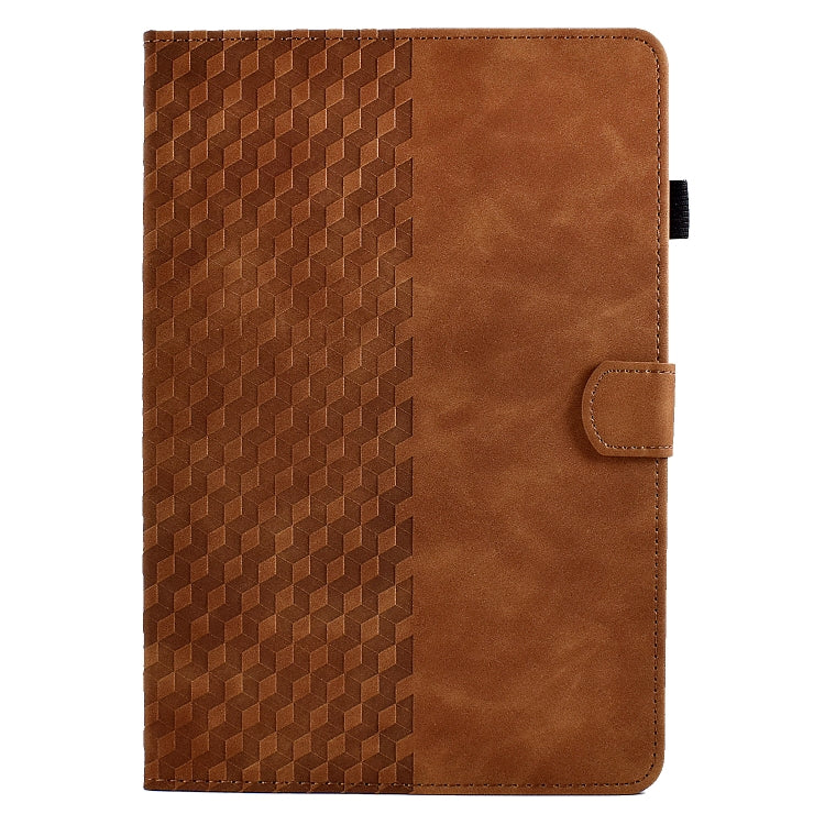 For 10.0 inch Universal Tablet Rhombus Embossed Leather Case(Brown) - 10 - 11 inch by buy2fix | Online Shopping UK | buy2fix