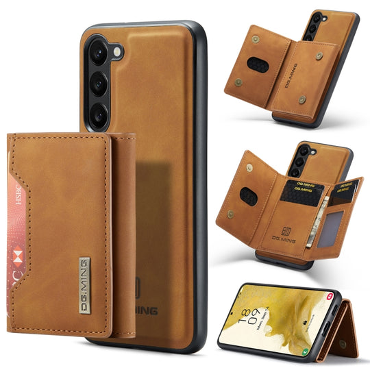 For Samsung Galaxy S23+ 5G DG.MING M2 Series 3-Fold Multi Card Bag + Phone Case(Brown)