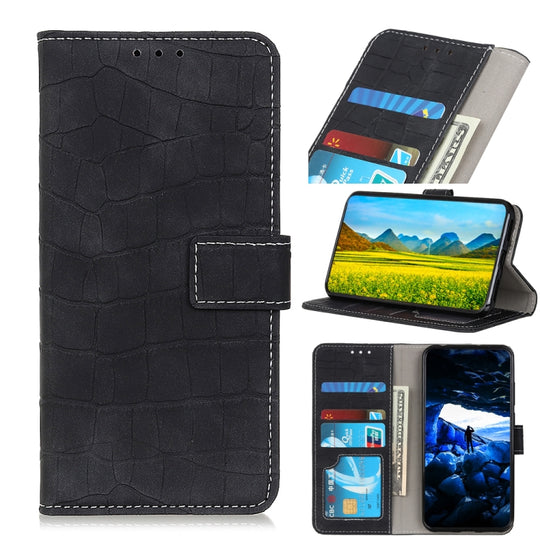 For Samsung Galaxy A24 4G Magnetic Crocodile Texture Leather Phone Case(Black)