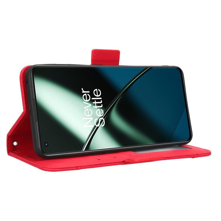 For OnePlus 11 5G Skin Feel Calf Texture Card Slots Leather Phone Case(Red) by buy2fix