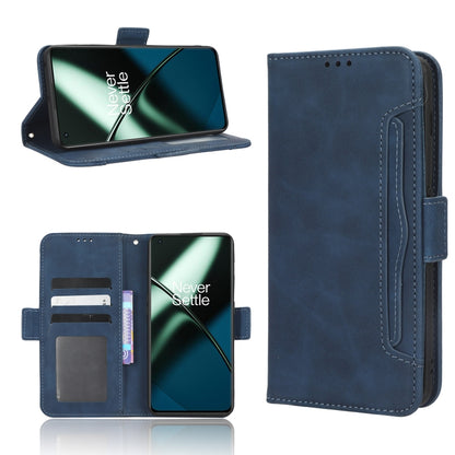For OnePlus 11 5G Skin Feel Calf Texture Card Slots Leather Phone Case(Blue) by buy2fix