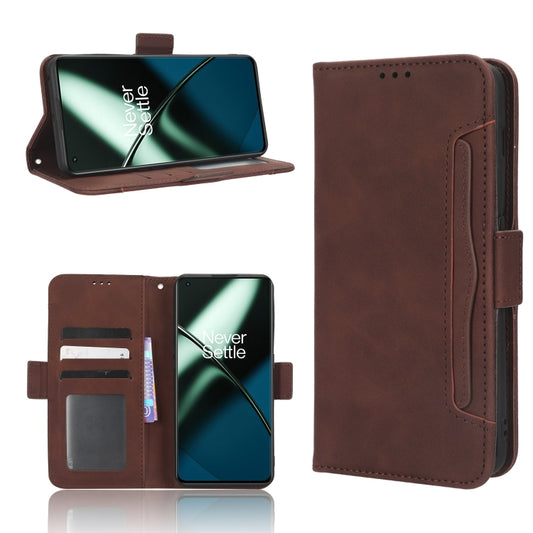 For OnePlus 11 5G Skin Feel Calf Texture Card Slots Leather Phone Case(Brown) by buy2fix