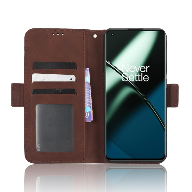 For OnePlus 11 5G Skin Feel Calf Texture Card Slots Leather Phone Case(Brown) by buy2fix