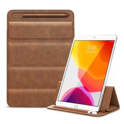 3-fold Stand Magnetic Tablet Sleeve Case Liner Bag For iPad 9.7 / 10.2 / 10.5 / 10.9 / 11 inch(Light Brown) - Carry Cases by buy2fix | Online Shopping UK | buy2fix