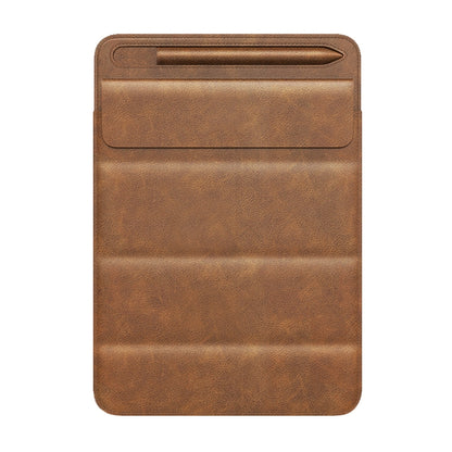3-fold Stand Magnetic Tablet Sleeve Case Liner Bag For iPad 9.7 / 10.2 / 10.5 / 10.9 / 11 inch(Light Brown) - Carry Cases by buy2fix | Online Shopping UK | buy2fix
