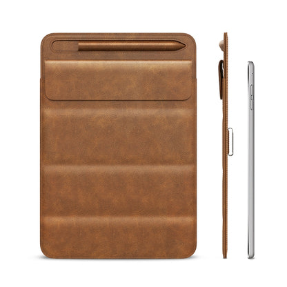 3-fold Stand Magnetic Tablet Sleeve Case Liner Bag For iPad 9.7 / 10.2 / 10.5 / 10.9 / 11 inch(Light Brown) - Carry Cases by buy2fix | Online Shopping UK | buy2fix