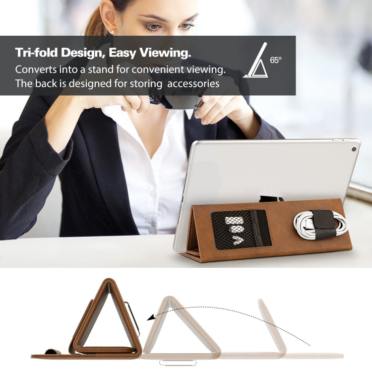 3-fold Stand Magnetic Tablet Sleeve Case Liner Bag For iPad 9.7 / 10.2 / 10.5 / 10.9 / 11 inch(Light Brown) - Carry Cases by buy2fix | Online Shopping UK | buy2fix