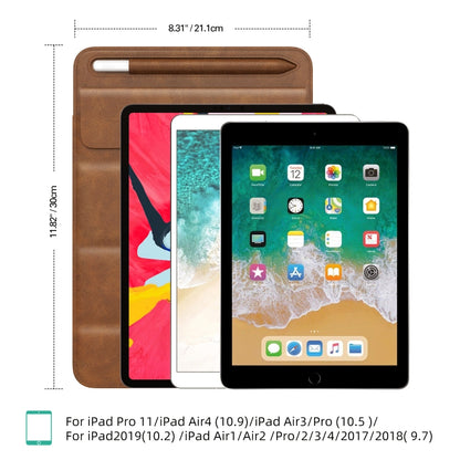 3-fold Stand Magnetic Tablet Sleeve Case Liner Bag For iPad 9.7 / 10.2 / 10.5 / 10.9 / 11 inch(Light Brown) - Carry Cases by buy2fix | Online Shopping UK | buy2fix