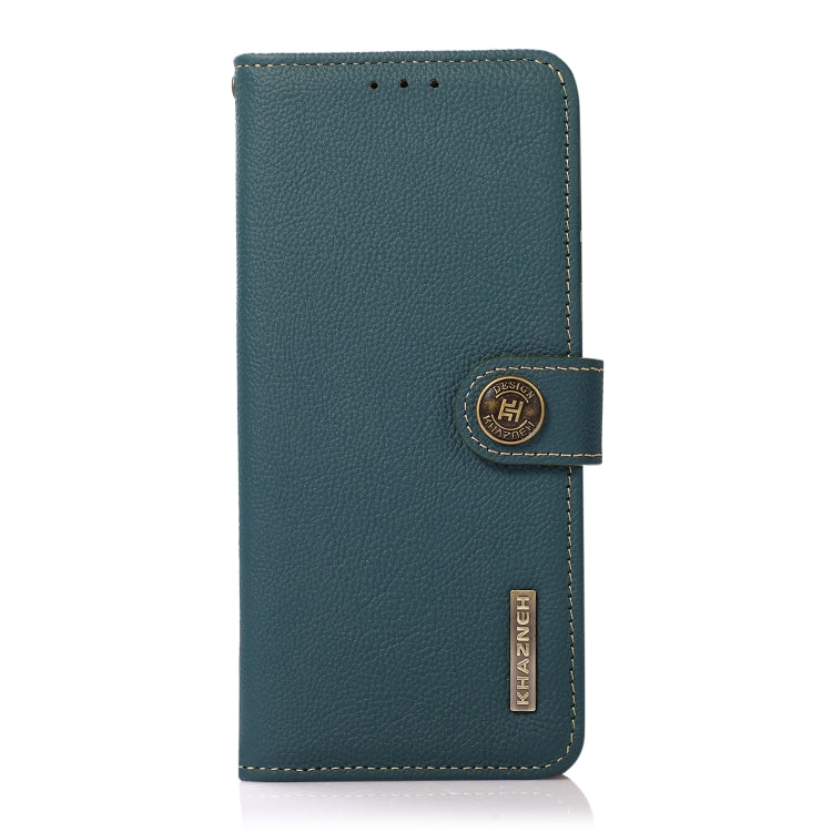 For Samsung Galaxy A24 4G KHAZNEH Custer Genuine Leather RFID Phone Case(Green) - Galaxy Phone Cases by buy2fix | Online Shopping UK | buy2fix