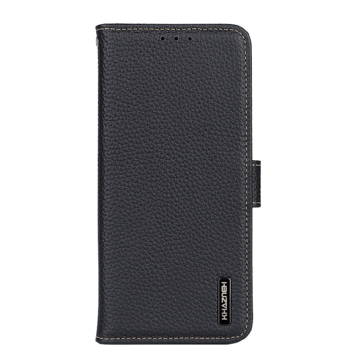 For Sony Xperia 1 IV KHAZNEH Litchi Genuine Leather Phone Case(Black) - Sony Cases by buy2fix | Online Shopping UK | buy2fix