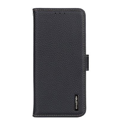 For Sony Xperia 10 IV KHAZNEH Litchi Genuine Leather Phone Case(Black) - Sony Cases by buy2fix | Online Shopping UK | buy2fix