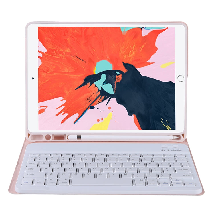 T07BB For iPad 9.7 inch / iPad Pro 9.7 inch / iPad Air 2 / Air (2018 & 2017) TPU Candy Color Ultra-thin Bluetooth Keyboard Tablet Case with Stand & Pen Slot(Pink) by buy2fix