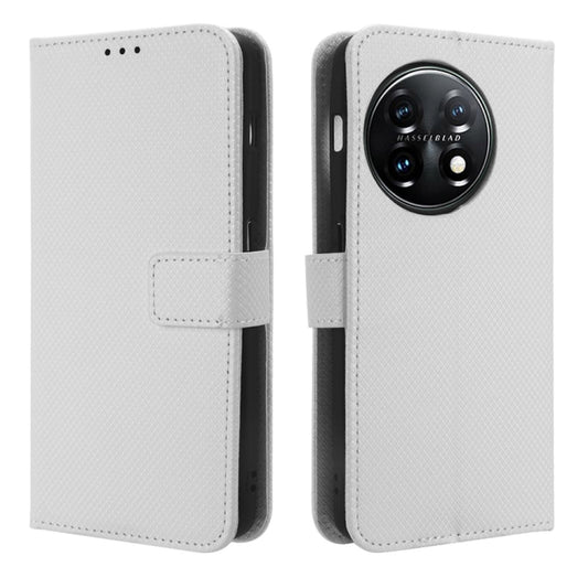 For OnePlus 11 5G Diamond Texture Leather Phone Case(White) by buy2fix