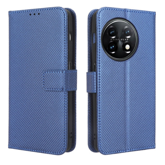 For OnePlus 11 5G Diamond Texture Leather Phone Case(Blue) by buy2fix